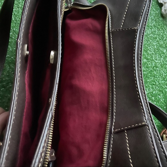 Vintage Liz Claiborne Brown Leather Handbag - Picture 4 of 6